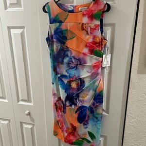 Calvin Klein Sleveless Sunburst Dress